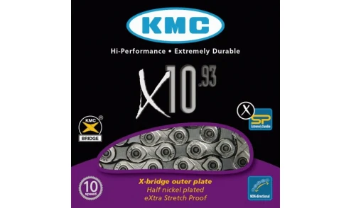 Chaine 10 vitesses grise - 114 maillions - KMC - Image 2