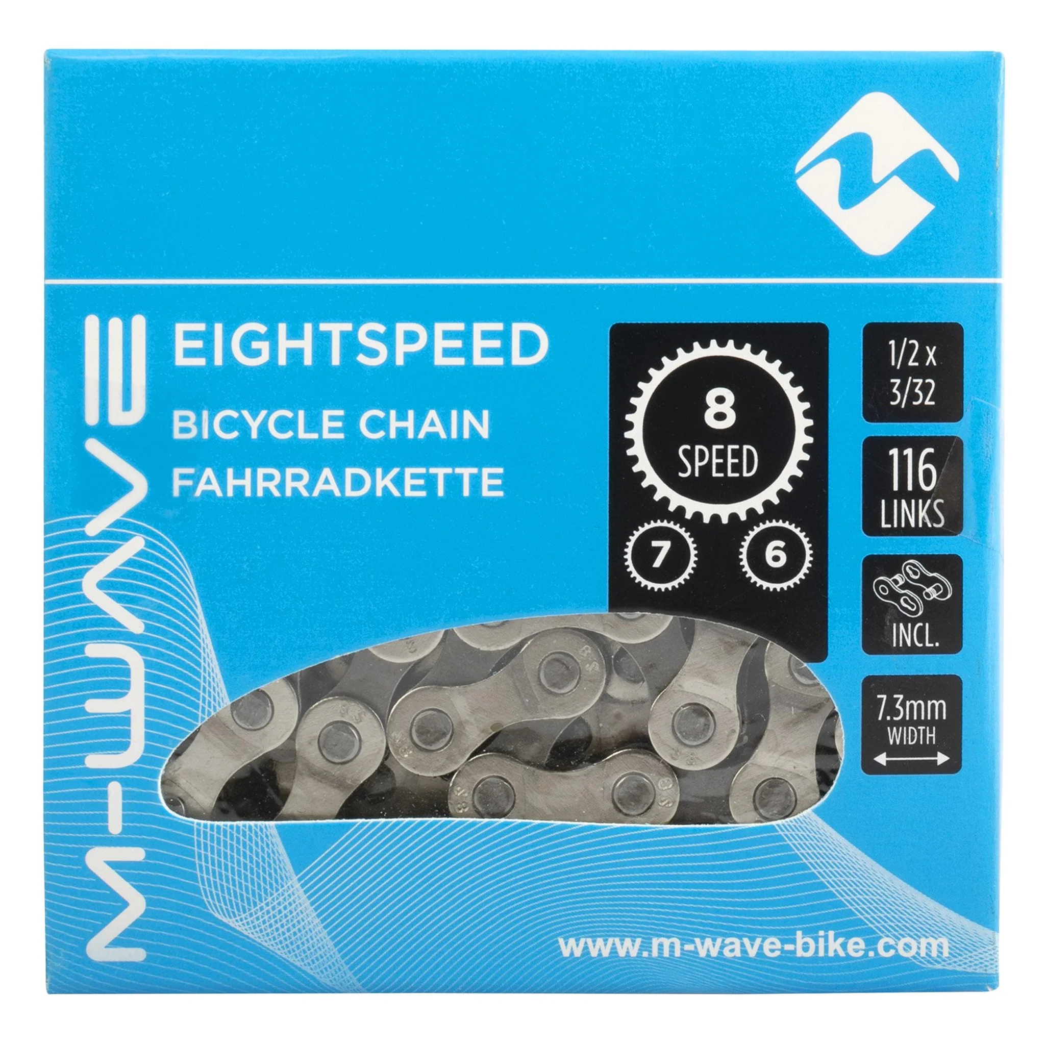 Chaine M-Wave 8/7/6 vitesses 116 maillons - maillon rapide - Image 3