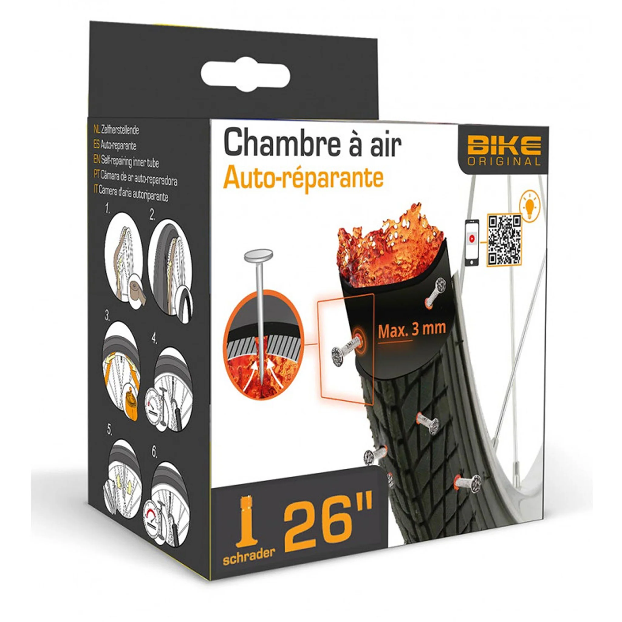 Chambre à air Anti-crevaison Bike Original 26" - Schrader 32 mm