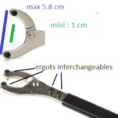 Clé à double ergots interchangeables réglable Super B - TB-8018 - Image 2