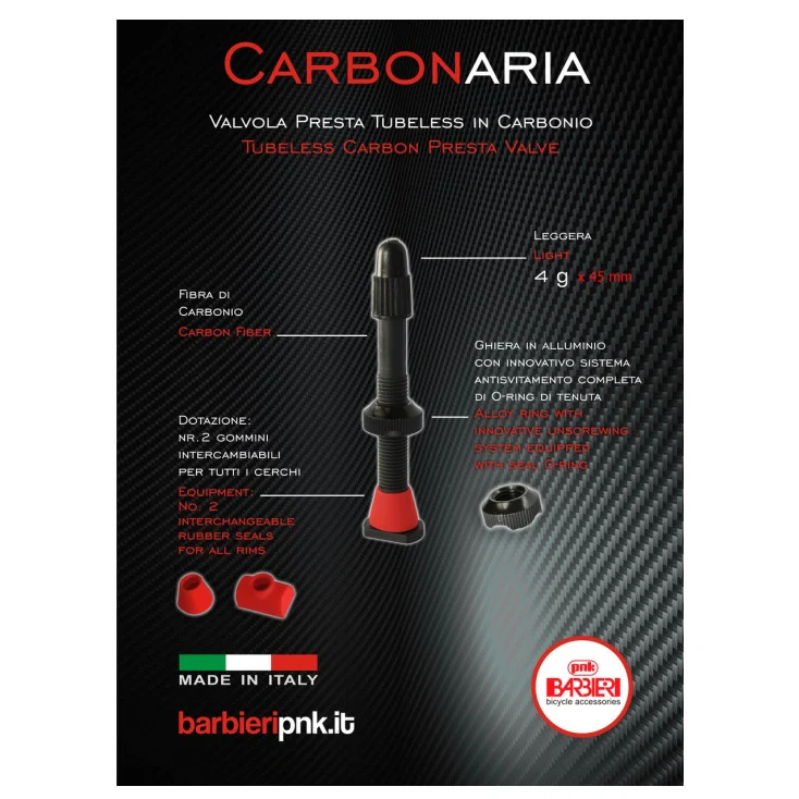 Valves Tubeless Barbieri Carbonaria (x2) - Image 3